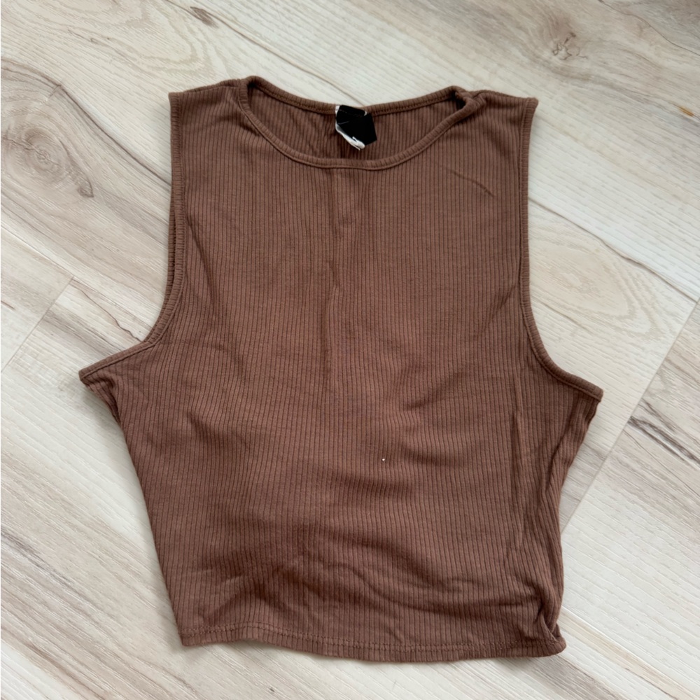 Windsor Ribbed Brown Tank Top